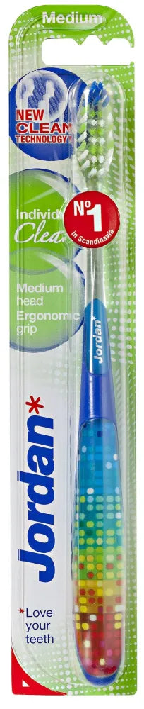 Jordan Individual Clean Medium Toothbrush - spalvų mišinys - Kosmetika