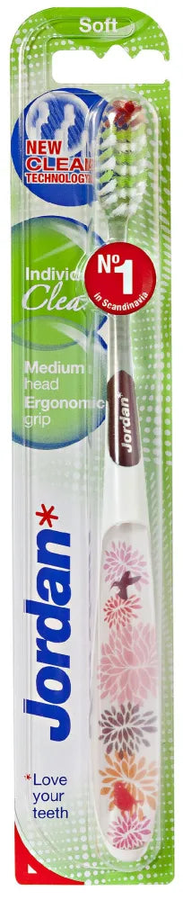 Jordan Individual Clean Soft Toothbrush - spalvų mišinys - Kosmetika