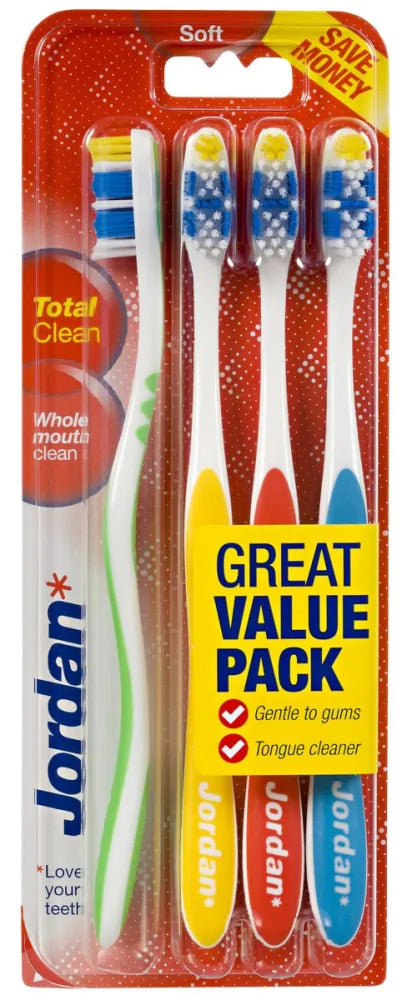 Jordan Total Clean Soft Toothbrush 1 pak - 4 vnt. - Kosmetika