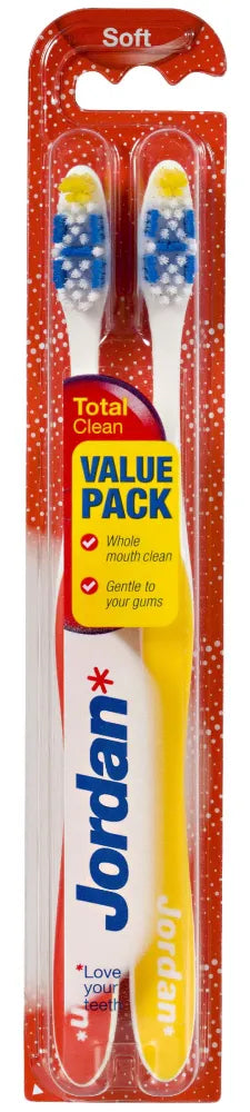 Jordan Total Clean Soft Toothbrush 1 pakas - 2 vnt. - Kosmetika