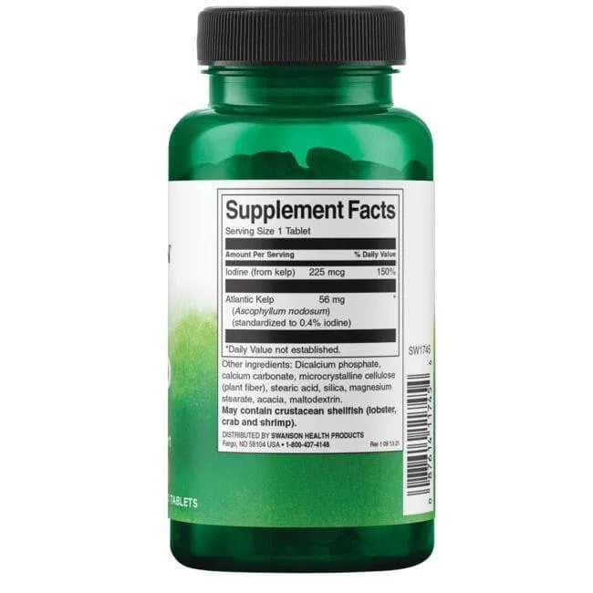 Kelp Iodine Source - jodo šaltinis - N250 - Swanson - Papildai