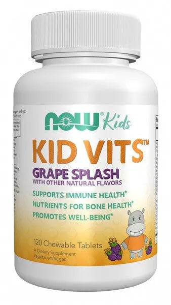 Kid Vits Grape Splash - 120 chewables - NOW Foods - Papildai