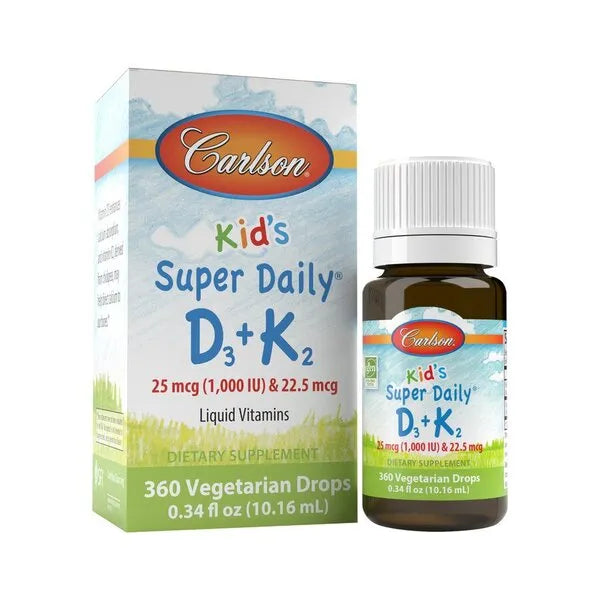 Kid’s Super Daily D3 + K2 - 10 ml. - Carlson Labs - Papildai