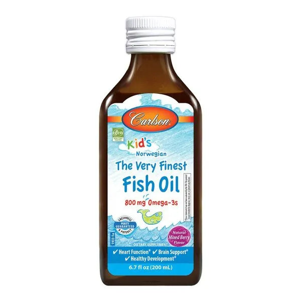 Kid’s The Very Finest Fish Oil 800mg Natural Mixed Berry - 200 ml - Carlson Labs - Papildai
