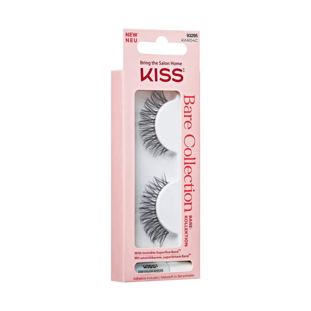 KISS pcs. eyelashes Bare Collection KAR04 1 pora ir blakstienų klijai Neto svoris 1g (0.035 oz.) - Kosmetika