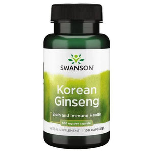Korean Ginseng - Korėjos ženšenis - 500 mg - N100 - Swanson - Papildai