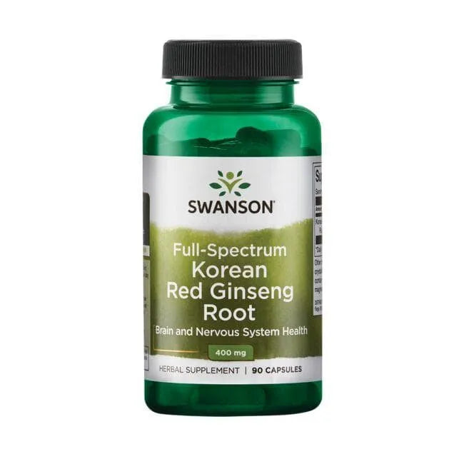Korean Red Ginseng Root - Nervų sistemai - 400 mg - N90 - Swanson - Papildai