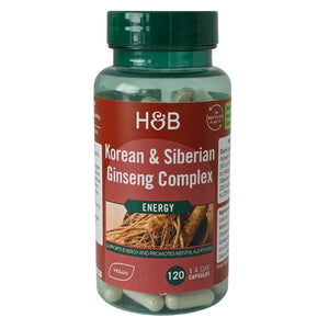Korean & Siberian Ginseng Complex - 120 vcaps - Holland Barrett - Papildai