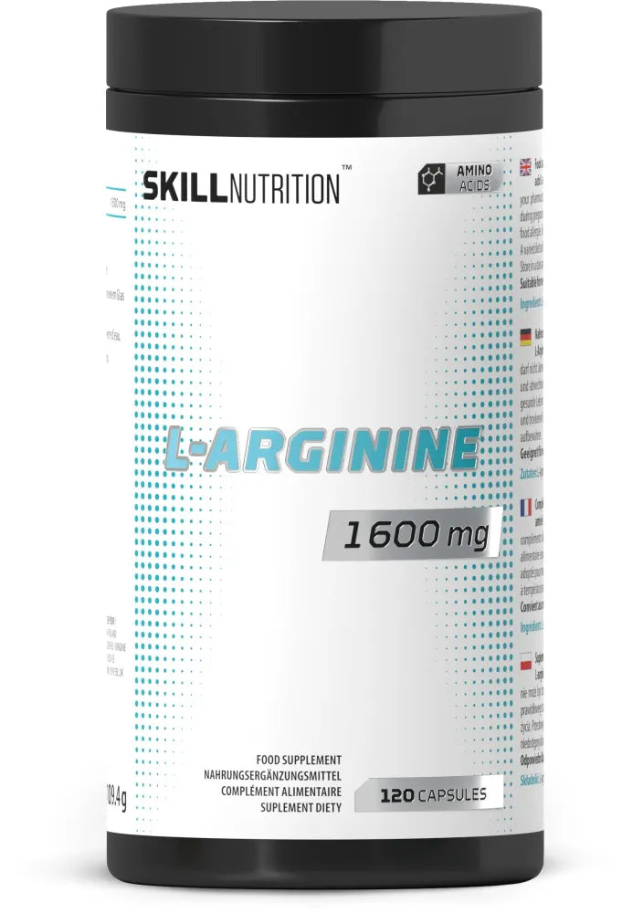 L-Arginine 1600mg -120 vegan caps - Skill Nutrition - Sporto papildai