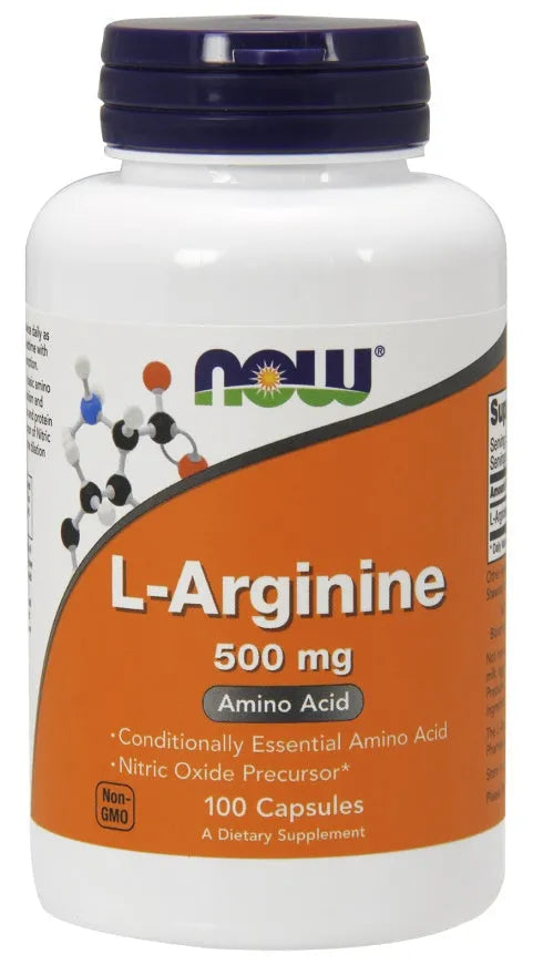 L-Arginine 500mg - 100 caps - NOW Foods - Papildai