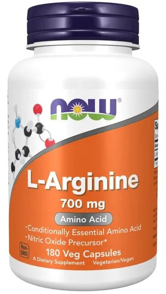 L-Arginine 700mg - 180 vcaps - NOW Foods - Papildai