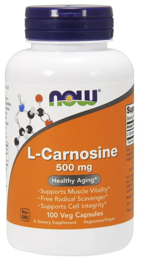 L-Carnosine 500mg - 100 vcaps - NOW Foods - Papildai