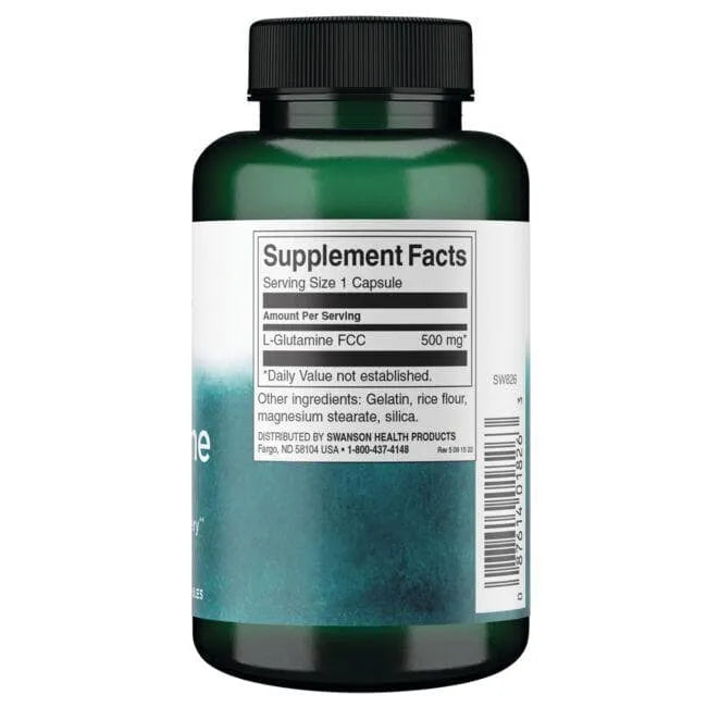 L-Glutamine - Amino rūgštys - 500 mg - N100 - Swanson - Papildai