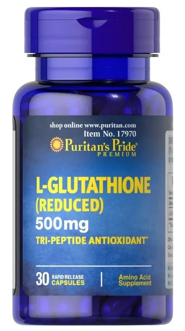 L-Glutathione Reduced 500mg - 30 caps - Puritan’s Pride - Papildai