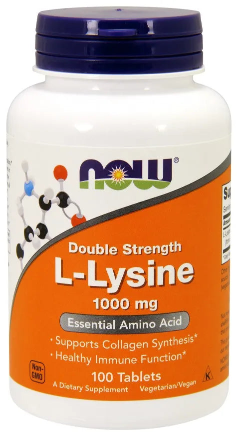 L-Lysine 1000mg - 100 tabs - NOW Foods - Papildai