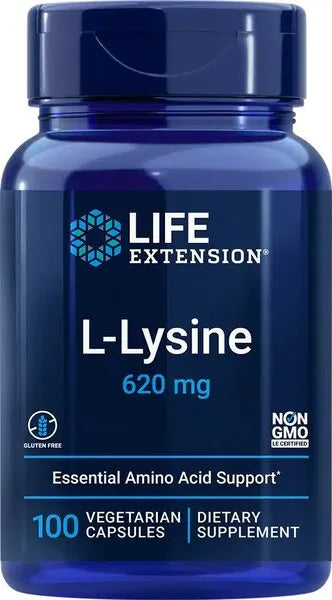 L-Lysine 620mg - 100 vcaps - Life Extension - Papildai
