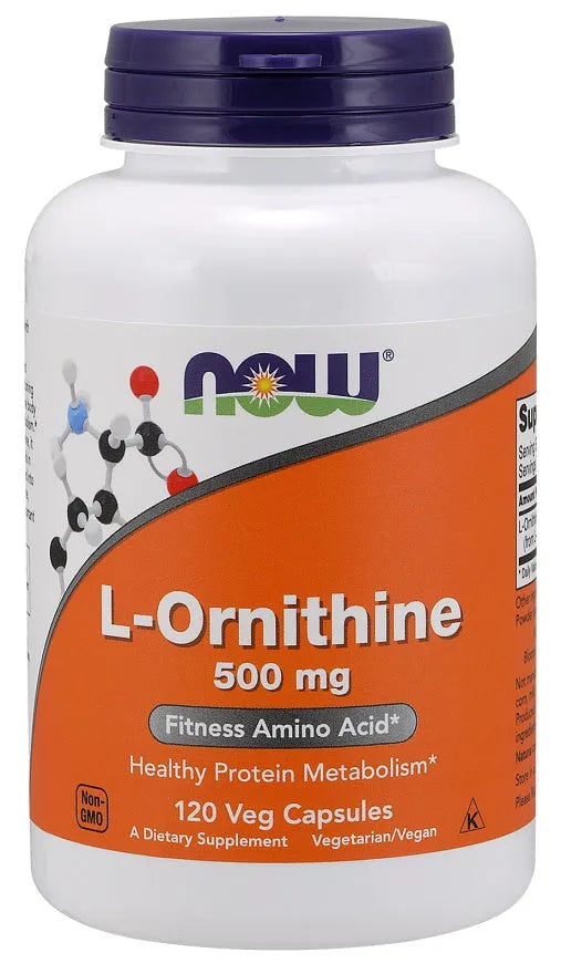 L-Ornithine 500mg - 120 vcaps - NOW Foods - Papildai