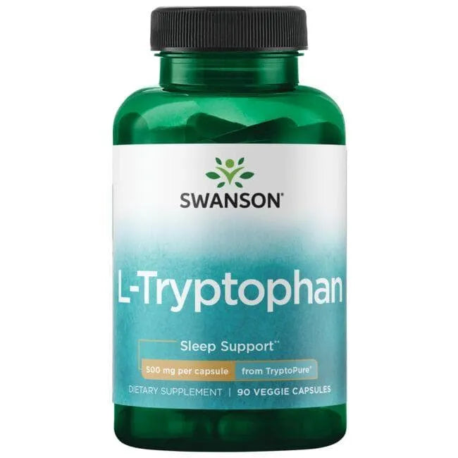 L-Triptophan - 500 mg - N90 - L-Triptofanas iš TryptoPure - Swanson - Papildai