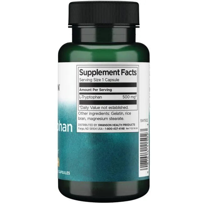 L-Tryptophan - 500 mg - N60 - Swanson - Papildai