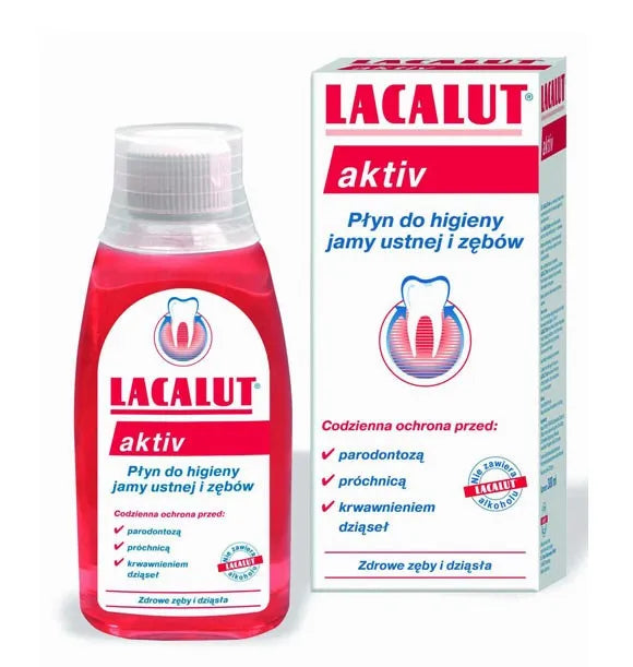 Lacalut Mouthwash Aktiv 300ml burnos skalavimo skystis - Kosmetika