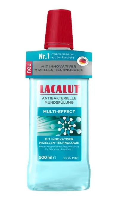 LACALUT Multi-Effect Antibacterial burnos skalavimo skystis su micelinėmis technologijomis 500 ml - Kosmetika