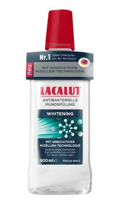 LACALUT Perfect Whitening Antibacterial burnos skalavimo skystis 500 ml - Kosmetika