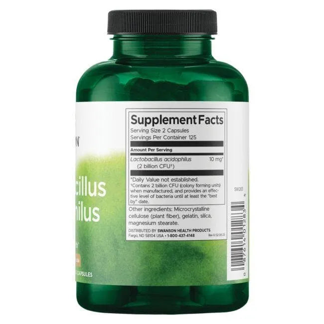 Lactobacillus Acidophilus - Probiotikai - Gerosios bakterijos - 1 mlrd. CFU - N250 - Swanson - Papildai