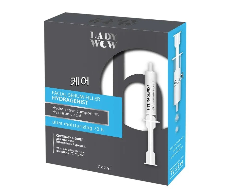 LADY WOW Facial Serum-Filler Ultra Moisturizing Veido Serumas Hydragenist 14ml (7x2ml) - Kosmetika