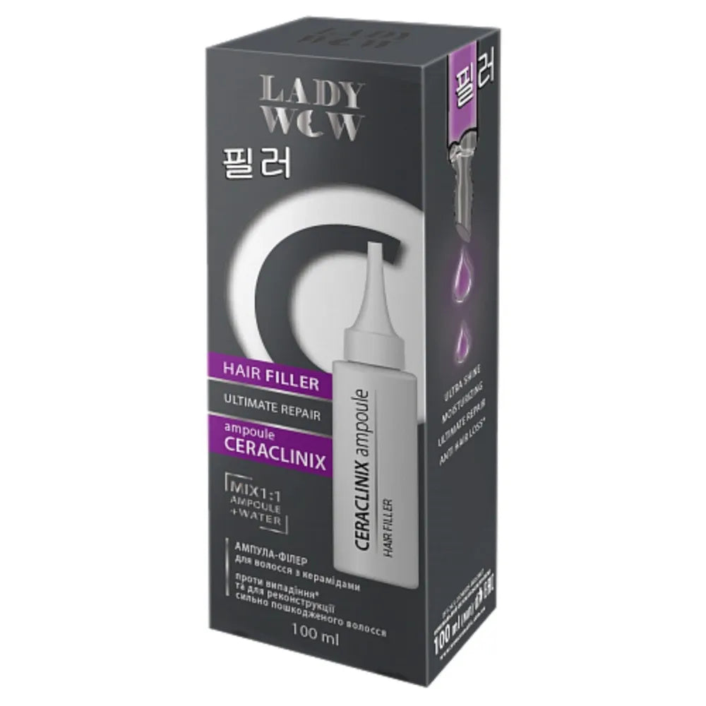 LADY WOW Plaukų užpildas Ceramido ampulė plaukams - regeneracija 100ml - Kosmetika