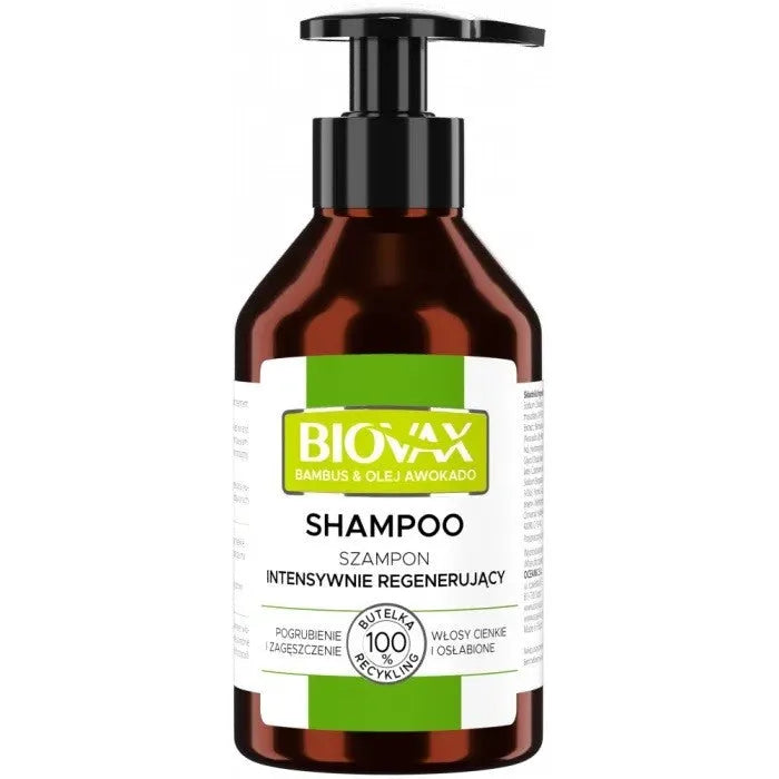 L’BIOTICA Biovax Intensyviai regeneruojantis šampūnas - bambukas + avokadų aliejus 200ml - Kosmetika