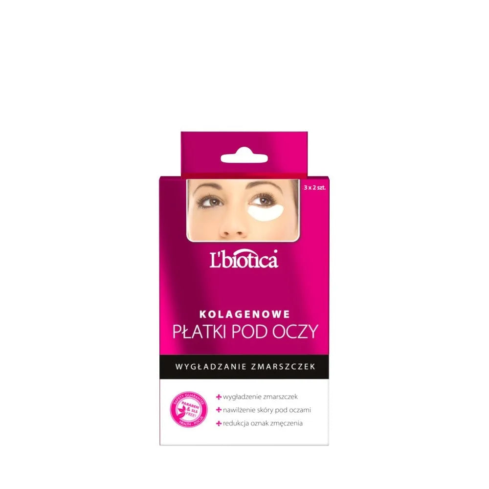 L’BIOTICA Collagen Eye Patches - Raukšlių lyginimas 1 pakuotė - 3x2 vnt. - Kosmetika