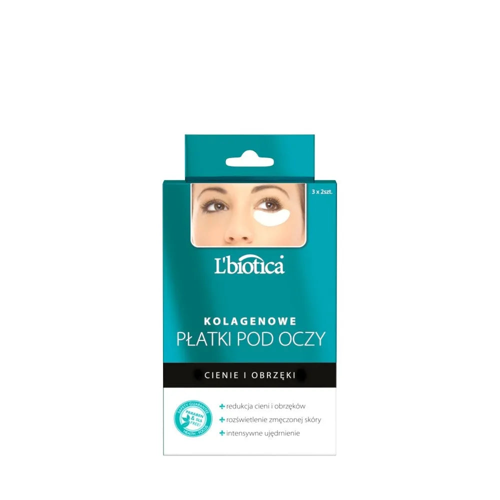 L’BIOTICA Collagen Eye Patches - Tamsiai ratilai ir patinimas 1 pakuotė - 3x2 vnt - Kosmetika