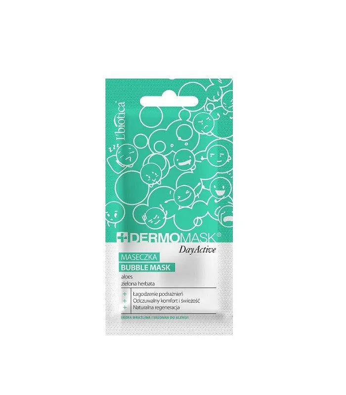 L’BIOTICA Dermomask Day Active Bubble veido kaukė - alavijas ir žalia arbata 10ml - Kosmetika
