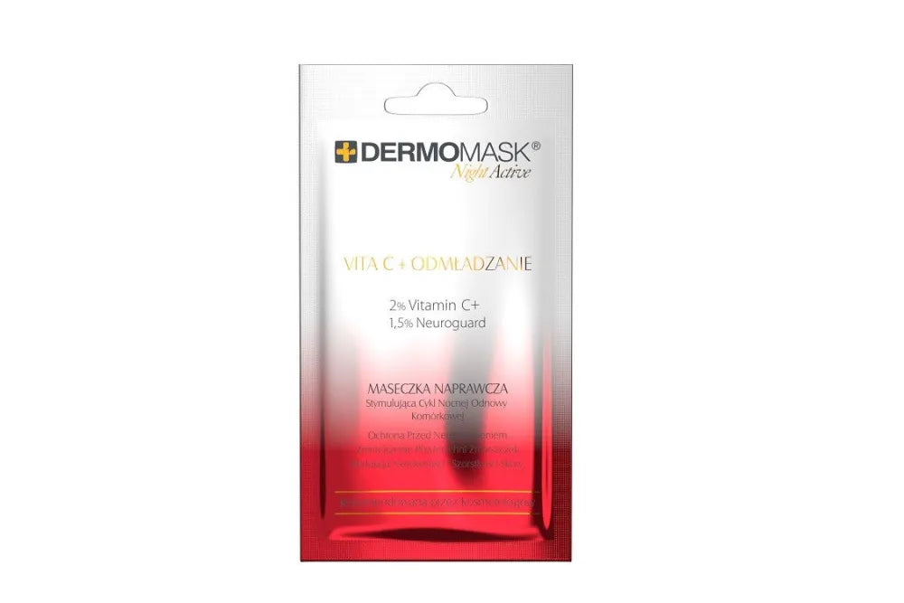 L’BIOTICA Dermomask Night Active Repairing veido kaukė - Vita C + Atjauninimas 12ml - Kosmetika