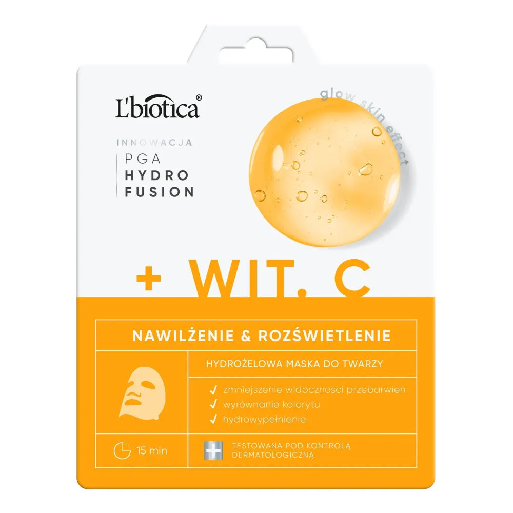 L’BIOTICA PGA Hydr Fusion + Vitamin C Hydrogel veido kaukė - drėkinanti ir šviesinanti - Kosmetika