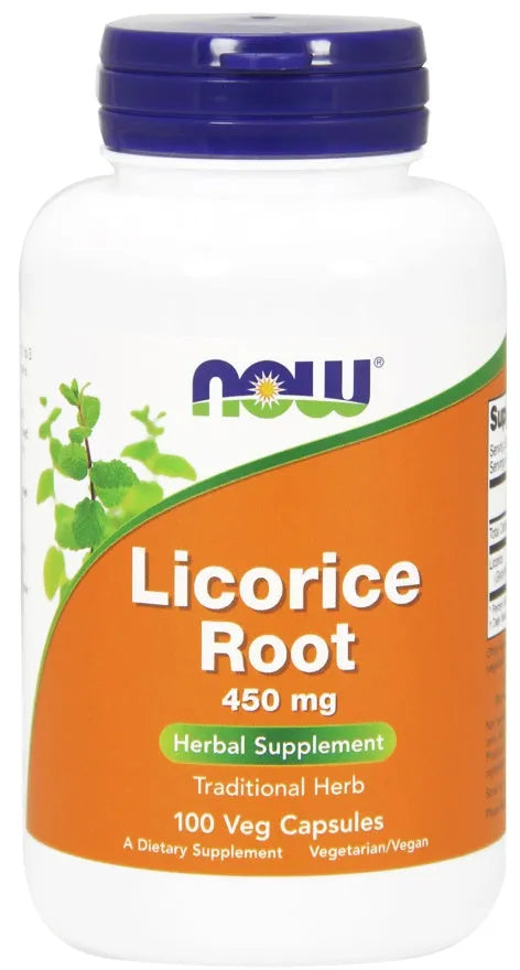 Licorice Root 450mg - 100 vcaps - NOW Foods - Papildai
