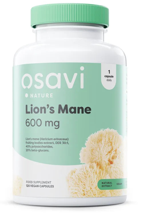 Lion’s Mane 600mg - 120 vegan caps - Osavi - Papildai