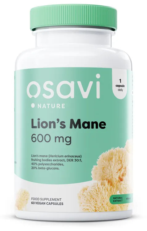 Lion’s Mane 600mg - 60 vegan caps - Osavi - Papildai