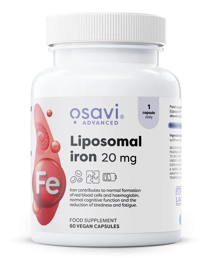 Liposomal Iron 20mg - 60 vegan caps - Osavi - Papildai