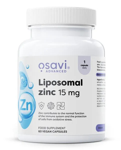 Liposomal Zinc 15mg - 60 vegan caps - Osavi - Papildai