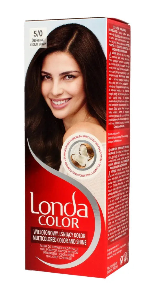 Londacolor Cream Hair Dye Nr. 5/0 Vidutinė ruda 1 vnt. - Kosmetika