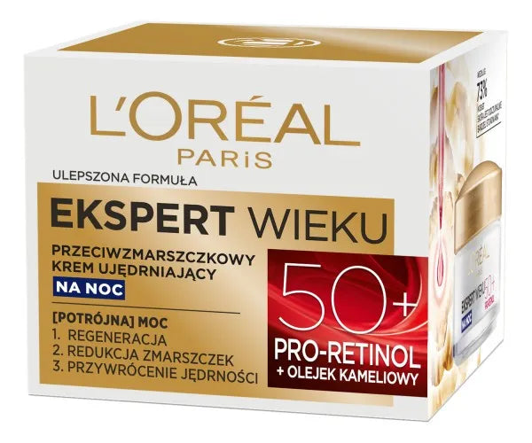 Loreal Age Expert 50+ Stangrinantis Naktinis Kremas 50ml - Kosmetika