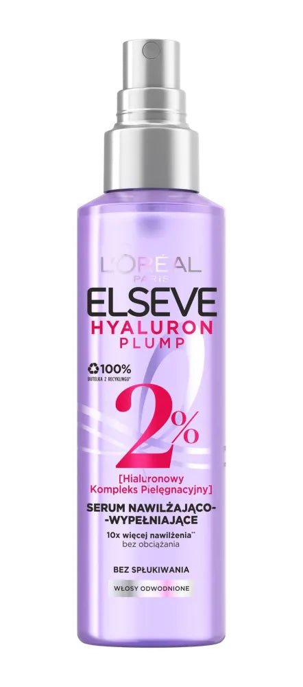 Loreal Elseve Hyaluron Plump 2% Serumas drėkinantis-pildantis sausiems plaukams 150ml - Kosmetika