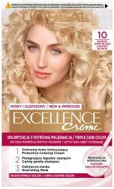 LOREAL Excellence Creme Plaukų dažai 10 Labai šviesus šviesiaplaukis - Kosmetika