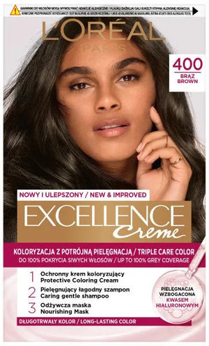 LOREAL Excellence Creme Plaukų dažai 4 rudas - Kosmetika