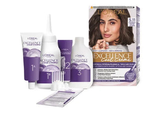 LOREAL Excellence Creme Plaukų dažai 5.11 Ultra pelenų šviesiai rudas - Kosmetika