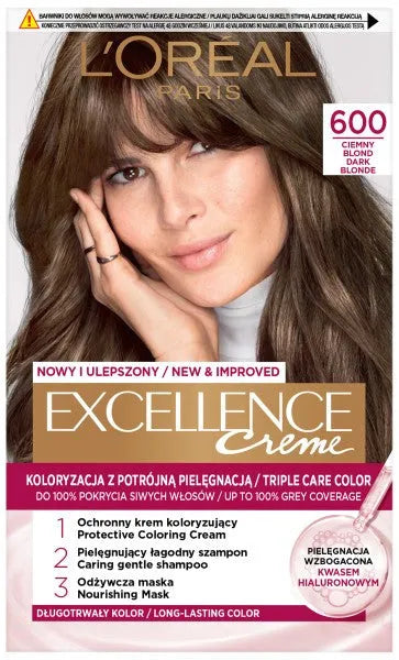 LOREAL Excellence Creme Plaukų dažai 6.00 Tamsiai šviesūs - Kosmetika