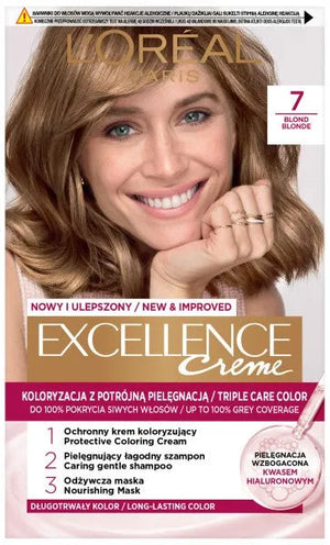 LOREAL Excellence Creme Plaukų dažai 7 Šviesus - Kosmetika