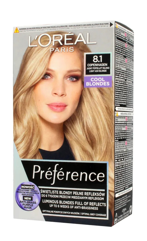 Loreal Hair Color Recital Preference Wbis 8.1 Šviesiai pelenų blondinė - Kosmetika
