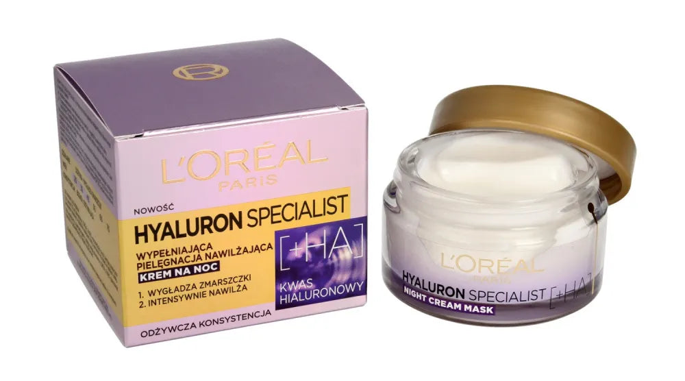 Loreal Hyaluron Specialist Drėkinamasis Kremas Lygiems Raukšlėms Naktį 50ml - Kosmetika